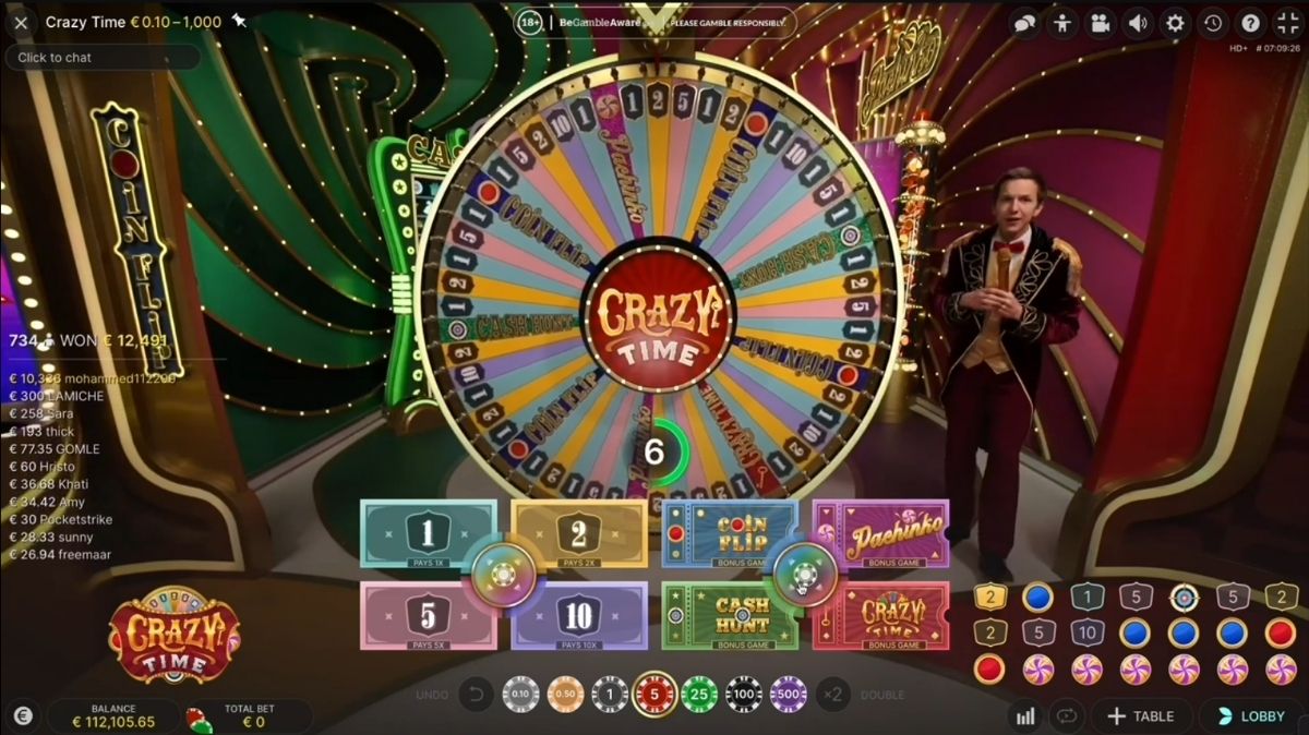 Crazy Time - Interface - 711cuci