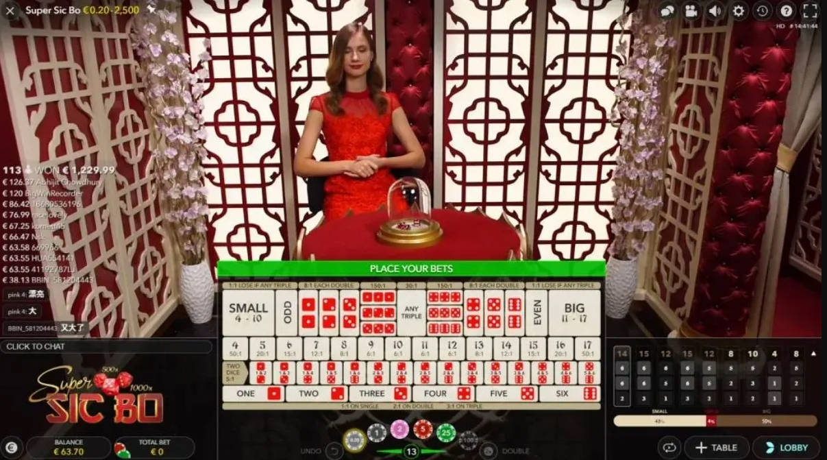 Sic Bo - Interface - 711cuci