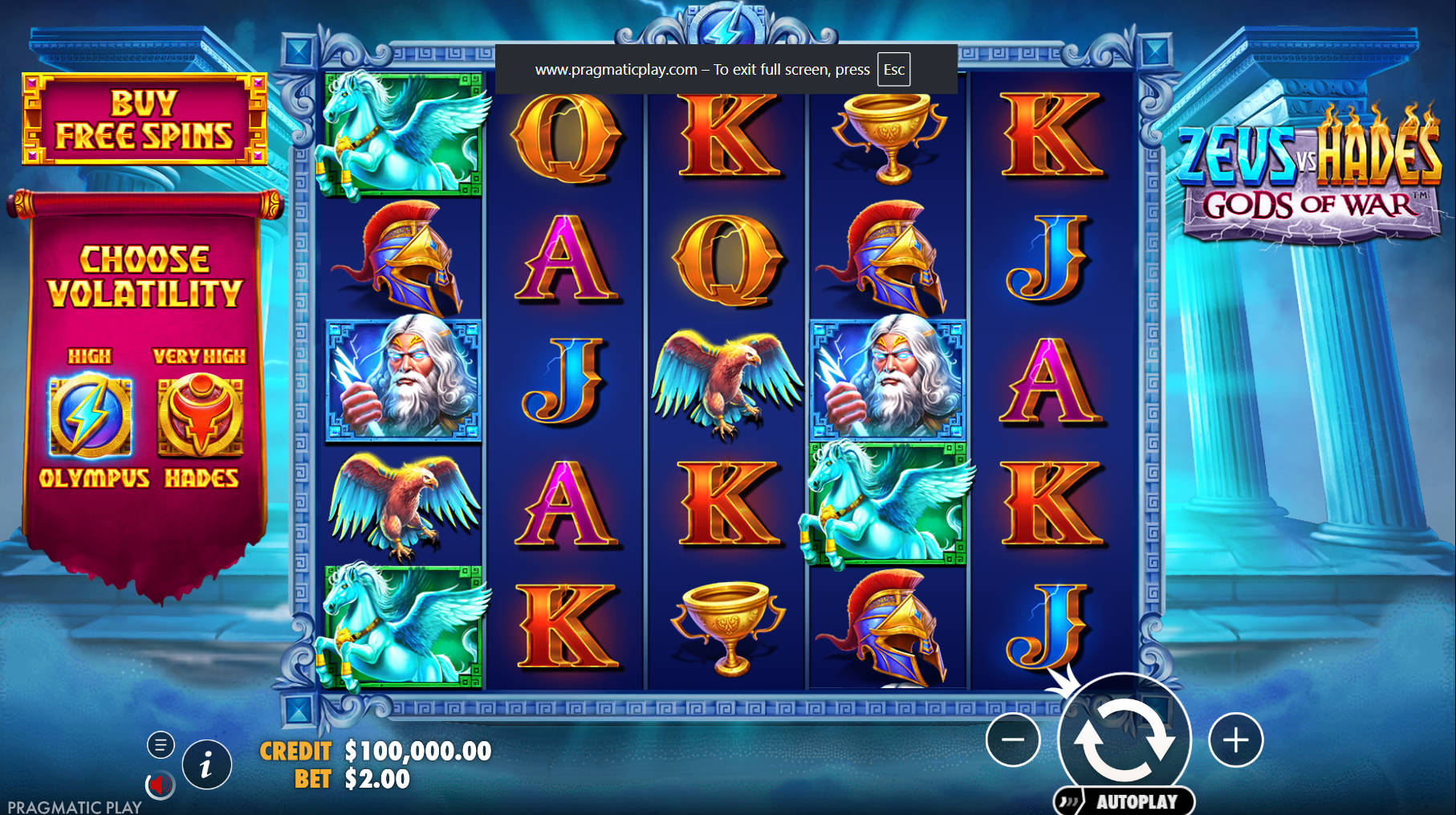 Zeus vs Hades Gods of War Slot - Interface - 711cuci1