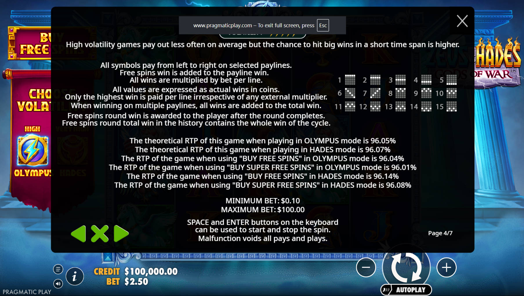 Zeus vs Hades Gods of War Slot - Paylines - 711cuci1