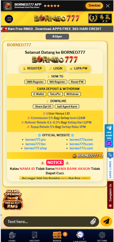 Borneo777 - Livechat - 711cuci1