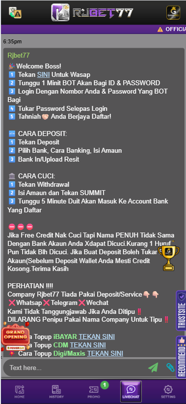RJBET77 - Livechat - 711cuci1